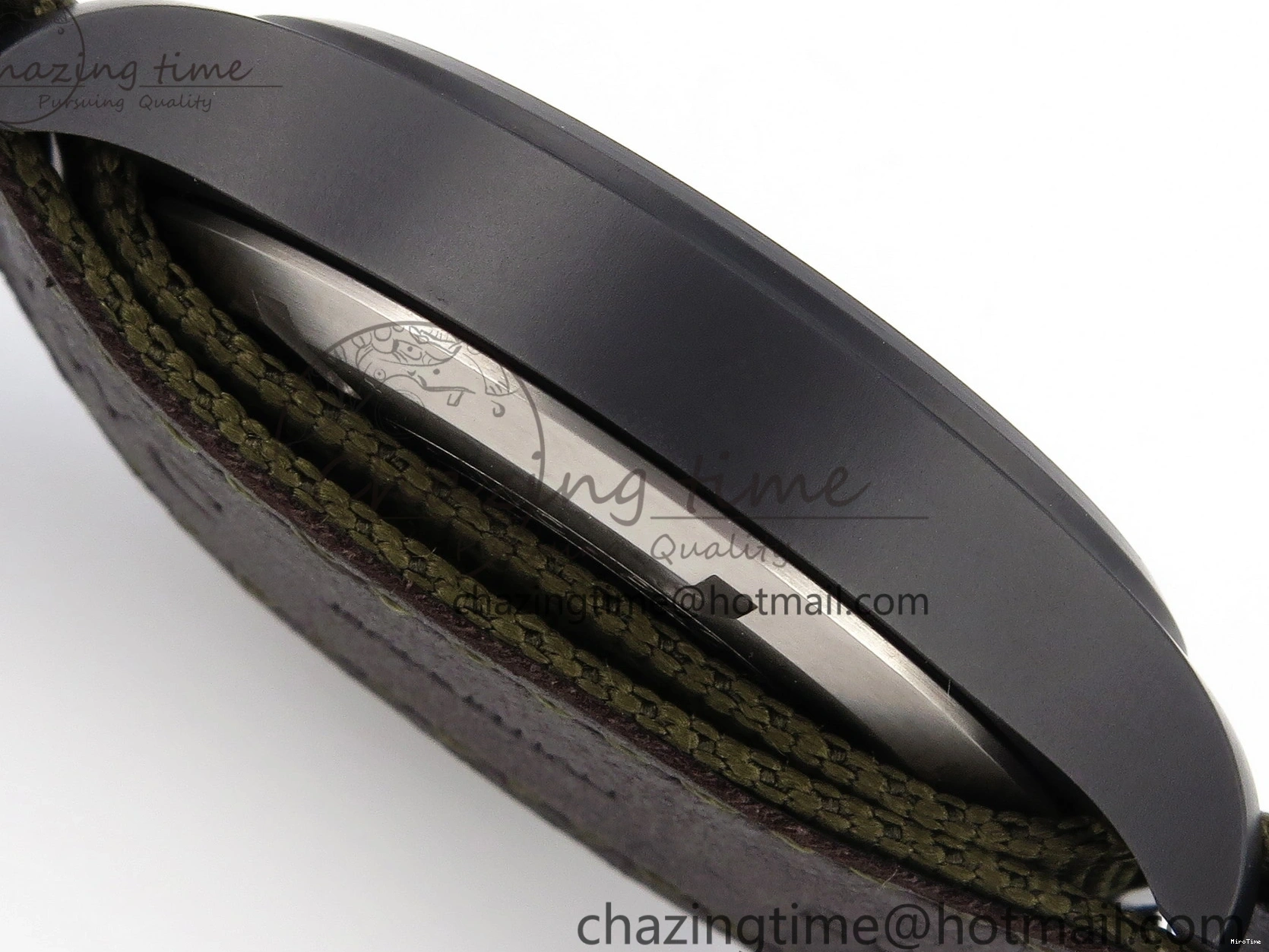 MIROTIME 0519 Mark XVIII Top Gun “SFTI” Black Ceramic IW324712 ZF 1:1 Best Edition on Green Nylon Strap A Tailored 7025